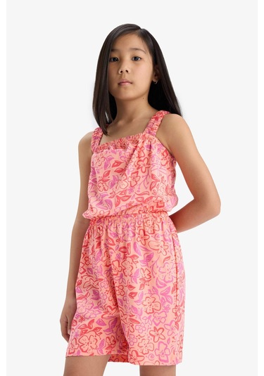 Defacto Kız Çocuk Desenli Askılı Tulum B4814a825hspn153 Pembe