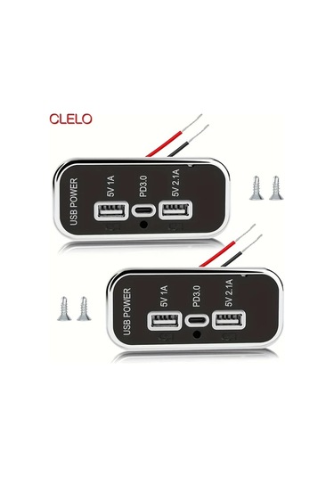 Xuweiwei Rv 12v Usb Cikisi 3 Portlu Dual Usb A Ve 3 1a Type C Pd Qc 3 0 Super Hizli Sarj Adaptoru Dıy Kit 2 Set Araç Deniz Aracı Kamyonet Golf Arabası Için