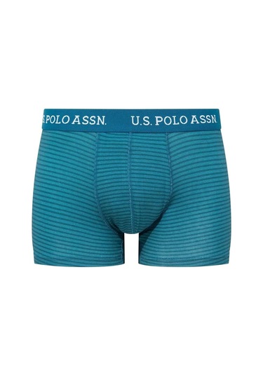 U.s Polo Assn. 80515 Erkek Pamuklu 3'lü Boxer-lacivert&baskılı&yeşil Lacivert