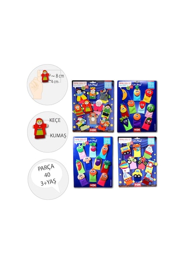 4 Set - 40 Parça Tox Masal Kahramanları. Meyveler. Sebzeler ve Ta