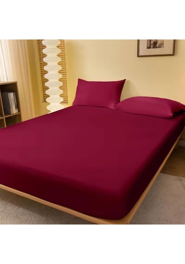 Totem Ranforce Yastık Kılıflı Lastikli Çarşaf Takımı Çift Kişilik 160 X 200 Bordo