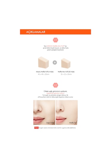 Missha Waffle Mini Puff Doğal ve Kusursuz Kapatıcılık Sağlayan Makyaj Süngeri 20 Adet