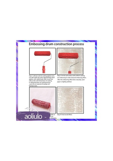 Dofolink 7 İnç Krokodil Desenli Rulo, Duvar Textürü Oluşturucu, Gips Ve Sanat Boya Aracı