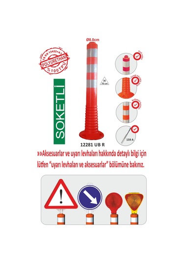 12281 Ub R Evelux Şerit Ayırıcı Esnek Delinatör Soketli