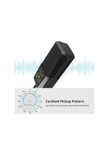 Springsun Profesyonel Büyük Zarf Kondansatör Mikrofon - Kaliteli Ses Kaydı, Gaming Ve Canlı Yayın İçin, Şok Emici Ve Kablolu