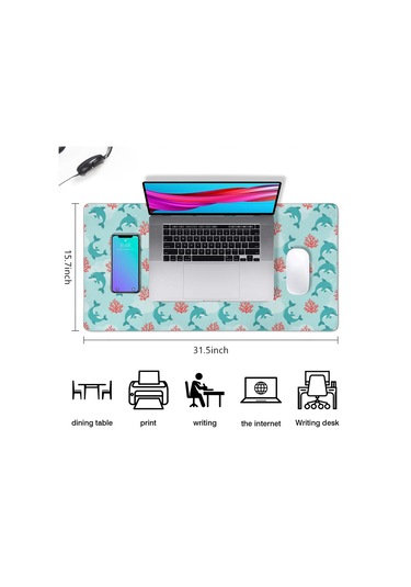 Dolphin Büyük Oyun Mouse Pad 31.5x15.7 Inch,masaüstü, Dizüstü Ve Kablosuz Fare İçin-a5