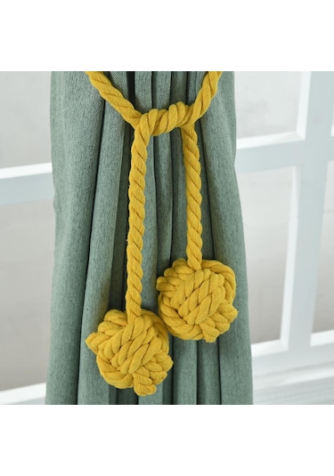 Suofeng "çift Toplu Perde Bağlama İpi - Şık Ve Pratik Perde Aksesuarı" Sarı