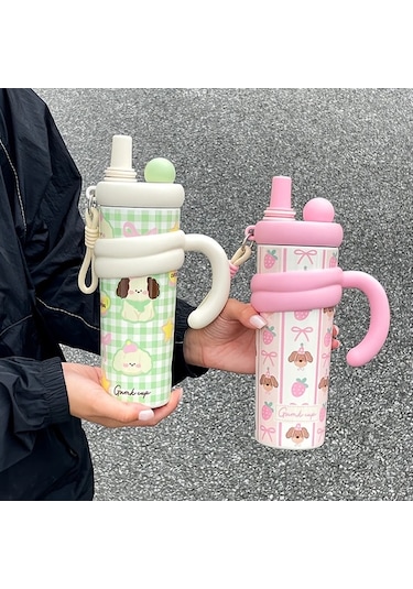 Maxaccess Green 700ml Termos: Çift Cidarlı, Sızdırmaz, Seyahat Kupası, Pipetli, Geniş Kulplu, Sıcak/soğuk İçecek Koruma