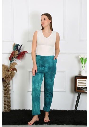 Akbeniz Kadın Pamuk Cepli 3 İplik Alt Eşofman Turkuaz 27510-turkuaz Turkuaz