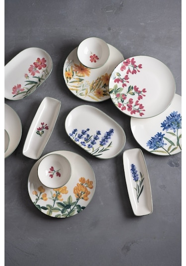 Tabak Evi Porselen New Flower Garden Kahvaltı Takımı 6 Kişilik 14 Parça Tvl14kahprs1109 Çok Renkli