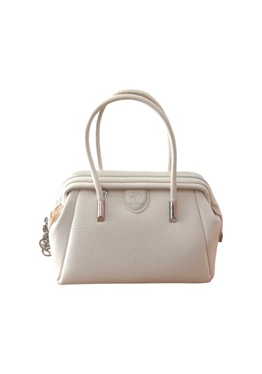 Nas 1420 Kadın El Çantası Bej Siyah