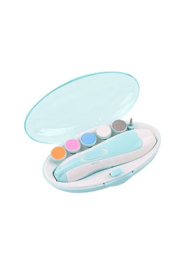 Xindoker Bebekler İçin 6 Başlıklı Elektrikli Tırnak Törpüleme Seti - Pil Dahil Değil Mavi