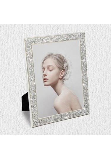 Novahub Gümüş Elektroliz Rhinestone Kenar 5/6/7 İnç Fotoğraf Çerçevesi