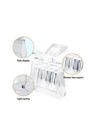 Xurunkeji Arıcılık Şeffaf Klipsleri Kraliçe Arı Klipsi Kraliçe Arı Kafesi Yakalayıcı Arılar İçin Kraliçe Arı Klipsleri