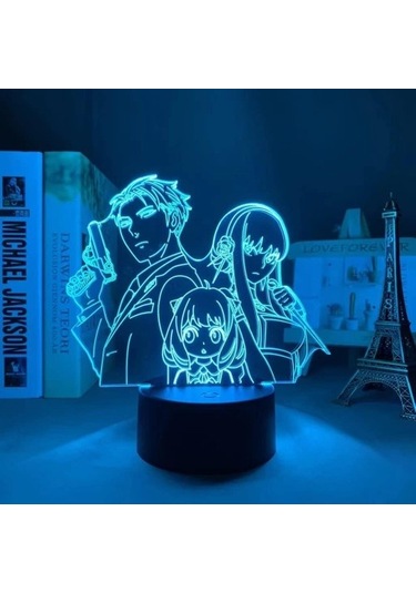 Goldenqian Spy X Aile Anime 3d Gece Lambası Boy Için 16 Renkler Kız Odası Dekor Illusion Led Lamba Usb Manga Anya Şekil Uygun Çocuklar Fanlar Noel Hediyeleri Ur2hu7 Siyah