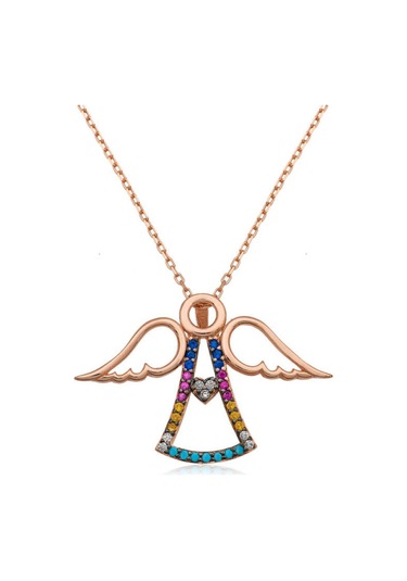 Casera's Gümüş Rose Kalpli Melek Kadın Kolye Csr2180144 Gümüş