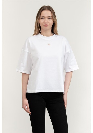 Calvin Klein Bayan T Shirt Lv047d204g Yaa Beyaz Beyaz