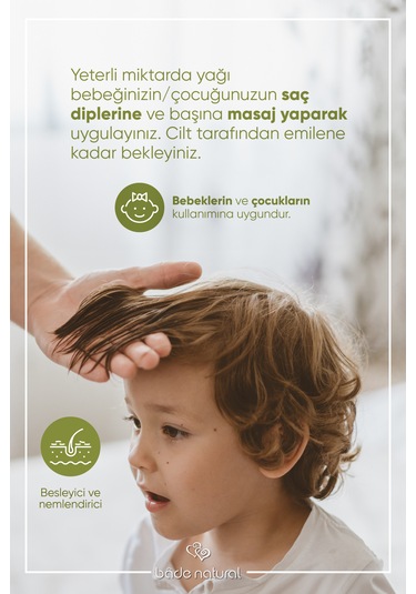 Bade Natural Bebek Konak Karşıtı Kuru Saç Derisi Doğal Bakım Yağı