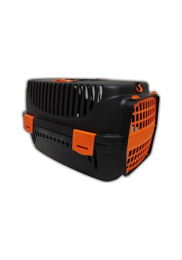 Pribor Kedi Köpek Evcil Hayvan Taşıma Çantası Box Orta Boy Çok Fonksiyonlu Siyah-turuncu