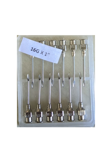 Muhtelif - Enjektör İğne Ucu Çelik 16g X 1" 1 Paket 12 Adet