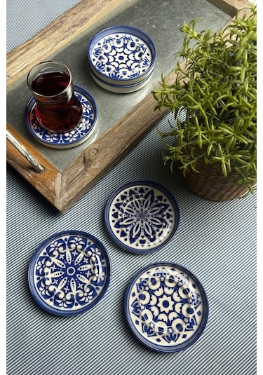Tabak Evi Stoneware Mozaik Blue Sefa 6 Lı Çay Tabağı 10cm Çok Renkli