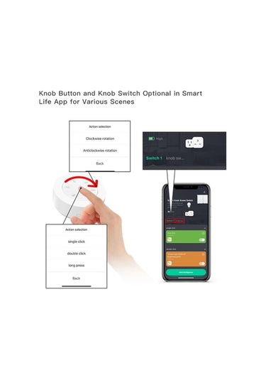 Pazly Zigbee Kablosuz Akıllı Düğme Dimmer Anahtar Beyaz 1-gang Ev Kontrolü 1-gang