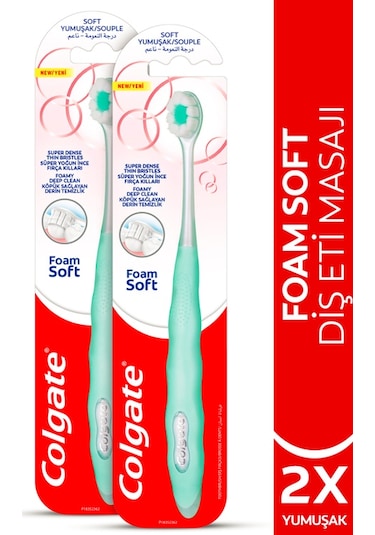 Colgate Foamsoft Diş Eti Masajı Yumuşak Diş Fırçası 2'li