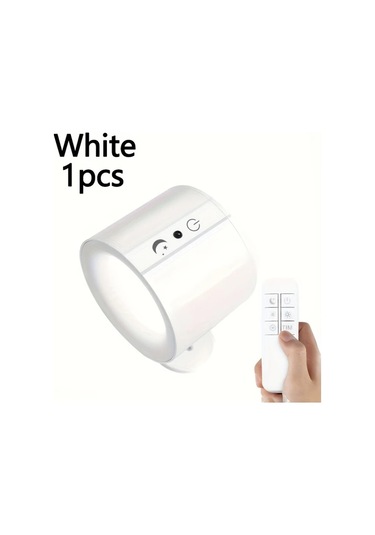 Fochsia Kinpho 360 Döner Led Duvar Lambası - Dokunmatik Kumanda, 10 Parlaklık, Usb Şarj, Beyaz Beyaz