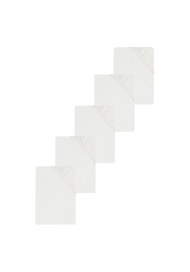 5 Adet Düz Pamuklu Tek Kişilik 80 X 200 X 30 Cm Lastikli Penye Çarşaf Beyaz