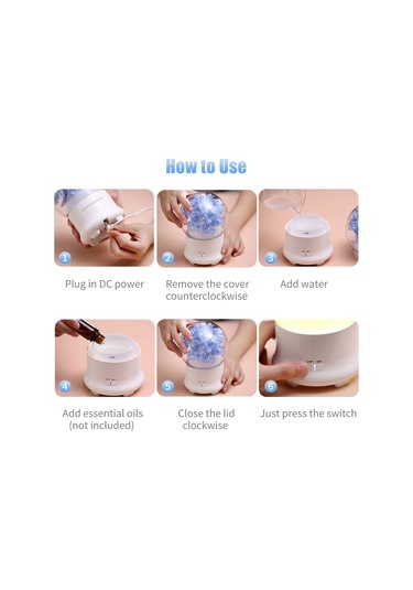 Yifomall Ev İçin Pembe Hortensya Ebedi Çiçekli Aromaterapi Makyajı: 7 Renkli Gece Lambalı, Otomatik Kapanma Özellikli Nemlendirici