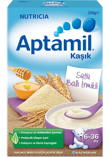 Aptamil Kaşık Sütlü Ballı İrmikli Kaşık Maması 250gr