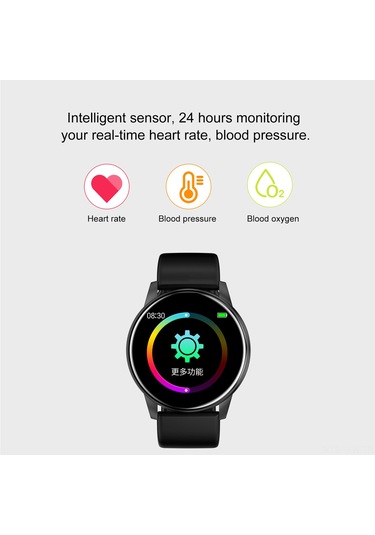 Tenfowee "zl01 Akıllı Bileklik: Nabız, Tansiyon, Oksijen Ölçer, Adım Sayar, Uyku Takip, 1.3 İnç Renkli Ekran"