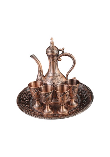 Suntek Şarap Pot Seti Avrupa Çay Yemek Odası Düğün Hediyesi Kırmızı Bronz