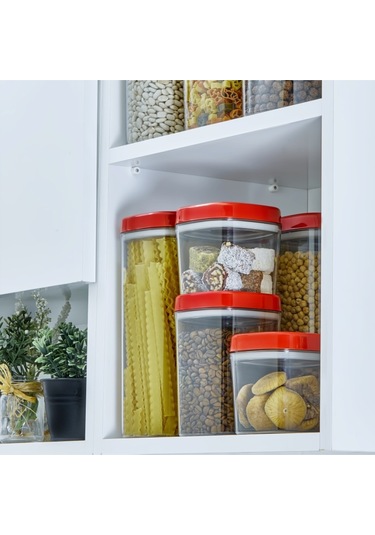 Ceronni Bonny Erzak Saklama Kabı 3lü Set 1,8lt - 1lt - 600ml Kırmızı Kırmızı