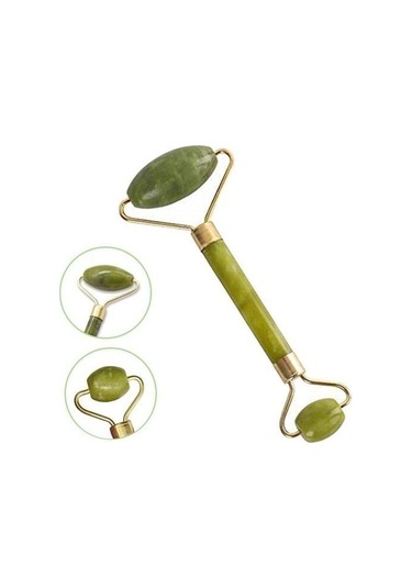 9043846271952 - Buffer Özel Süngerli Kutusunda Kırılmaz Çift Taraflı 2li Cilt Yüz Masaj Aleti Jade Roller Yeşim Taş
