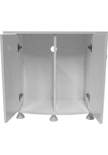 Kanki Pet Bombeli Beyaz Akvaryum Sehpası 80 CM