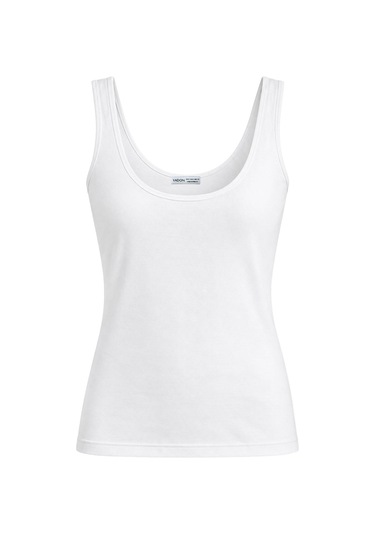 Vadon 1008 Kadın Pamuklu U Yaka Askılı Yumuşak Dokulu Basic Kolsuz Atlet Body Beyaz