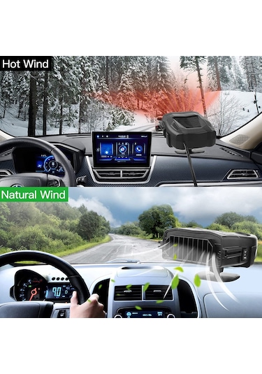 Cbtx Global R803 12v Araç Kontrol Paneli Isıtma Fanı Araç Ön Camı Buz Çözme Buğu Çözme Isıtıcı Araç İç Isıtma Cihazı - Sarı