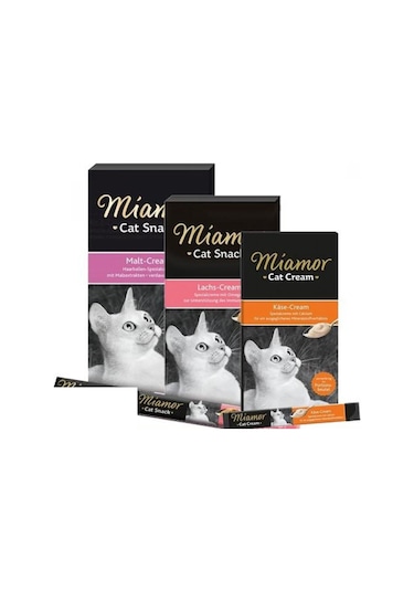 Miamor Cream Karışık Kedi Ödülü 3'lü 6 x 15 G