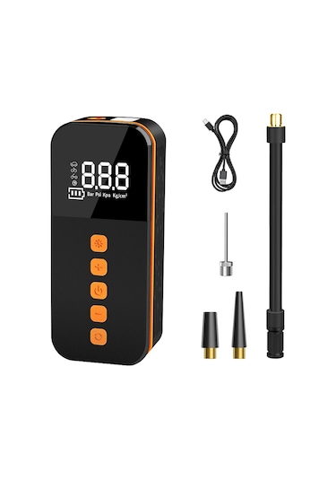 Wezone Siyah Akıllı Araç Lastik Hava Pompa - 5 Modlu Otomatik Durdurma, Büyük Sayıcı, Led Işık Ve Powerbank Özellikli Taşınabilir Elektrikli Pompa