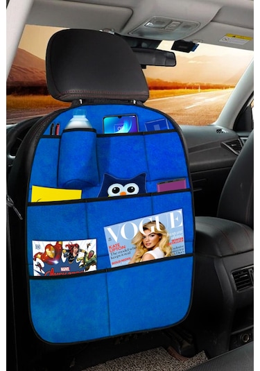 Elit Mavi Araç Koltuk Arkası Organizer - Eşya Düzenleyici