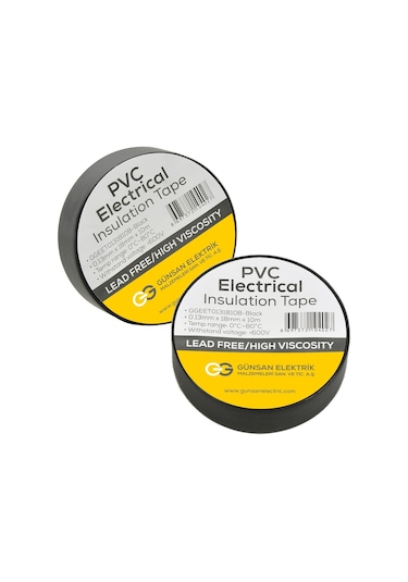 Günsan Siyah Elektrik İzolasyon Bandı 10 Adet