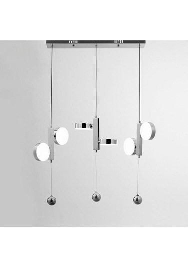 Edm Vitale Led Avize 3’Lü Davul Gümüş Masaüstü