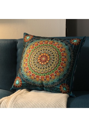 Yeni Sade Tarzda Baskılı Yastık Kılıfı No.96 Ekru