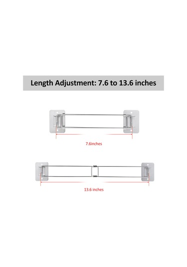 Suofeng Kamp Karavan Banyo Köşe Depolama Çubuğu, Ayarlanabilir Paslanmaz Çelik, Rv Aksesuarı 1 Adet, Kutulu Gümüş