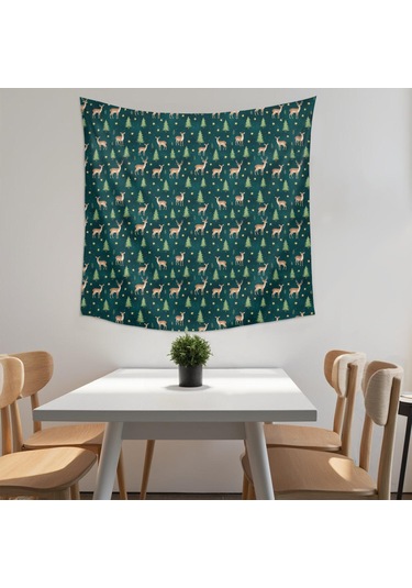 Noel Desenli 59x59 İnç Kare Duvar Halısı, Oturma Odası, Yatak Odası Ve Genç Odası İçin-a190