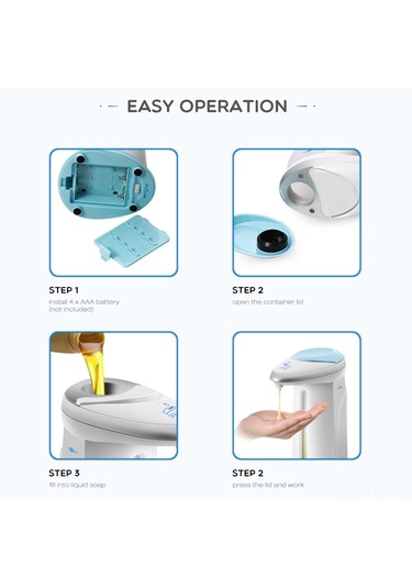 Hangfox Otomatik Sensörlü Sabunluk - 400ml Hijyenik Temassız El Yıkama - Mutfak & Banyo İçin Diğer