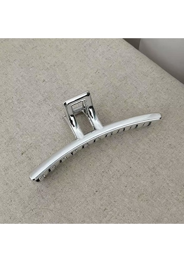 Gümüş Renk Yay Model Metal Mandal Saç Tokası 11 Cm Şık Ve Dayanıklı Tasarım Gümüş