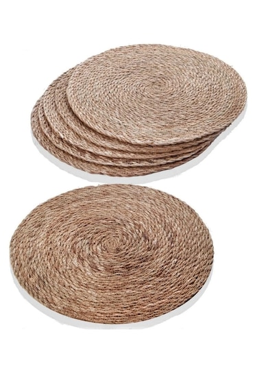 Hasır Supla 6'lı Set Amerikan Servis 34 Cm Çap Supla 6 Adet Hasır