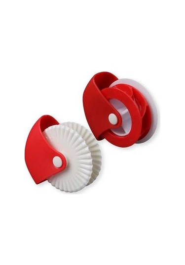 Pazly Kırmızı Plastik Hamur Kesici - Pizza, Pasta, Turta Dekoru - Pratik Mutfak Aleti - Kullanışlı Hamur Dekorasyonu Diğer